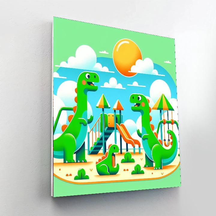 Funky Dinosaur Playground Paint By Numbers Kits