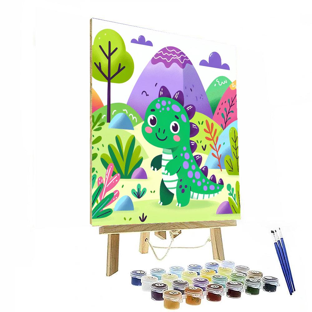 Lively Little Dinosaur Numbered Painting Kits