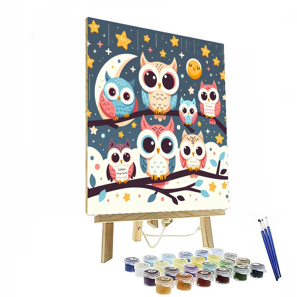 Sweet Little Owls Paint By Numbers Art