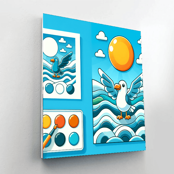 Spirited Seagull Number Painting