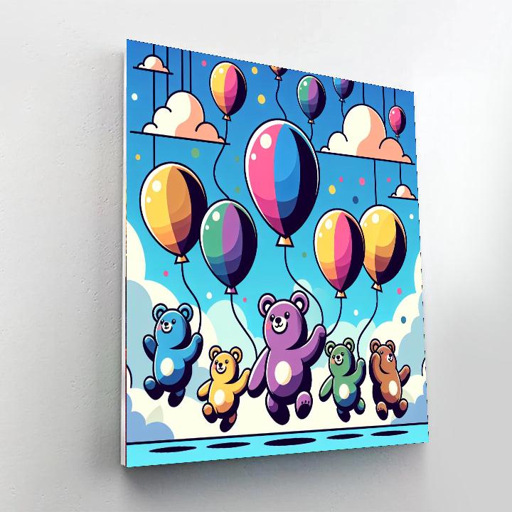 Balloon Bear Brigade Painting Number Kit