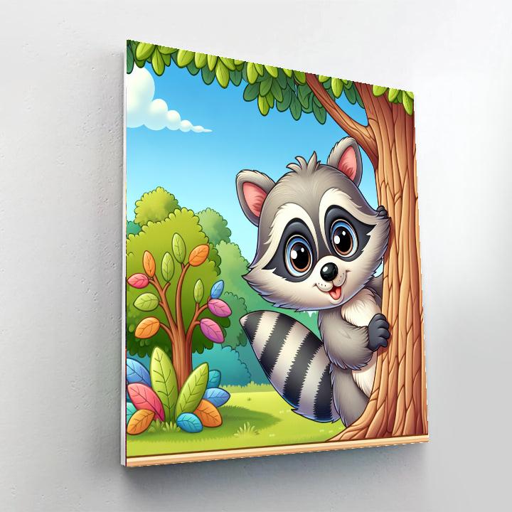 Excited Raccoon Paint By Color