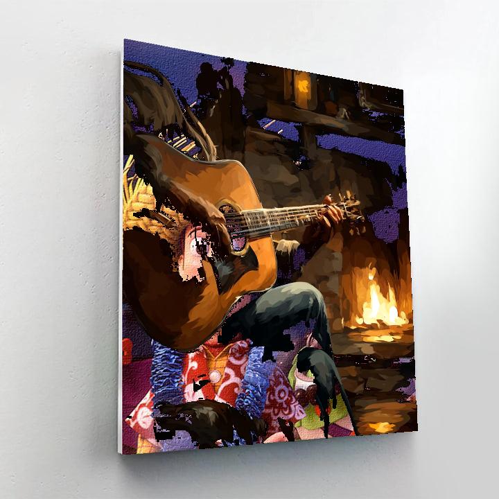 Music By The Fire Number Painting