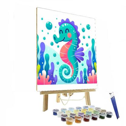 Soaring Seahorse Number Painting