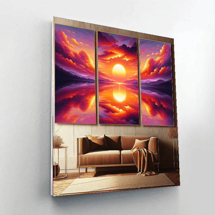 Sunset On The Water Painting Number Kit