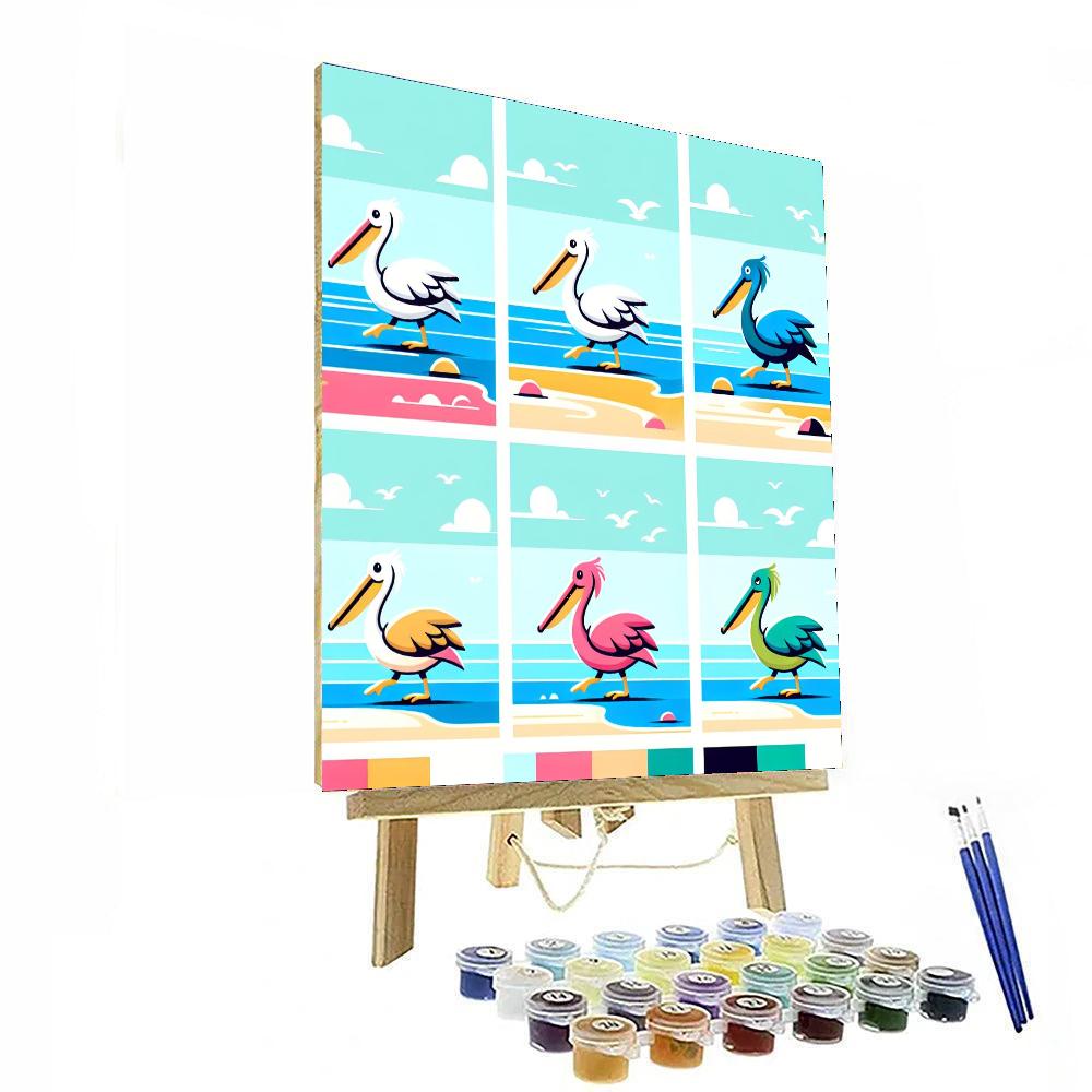 Peaceful Pelican Promenade Paint By Numbers