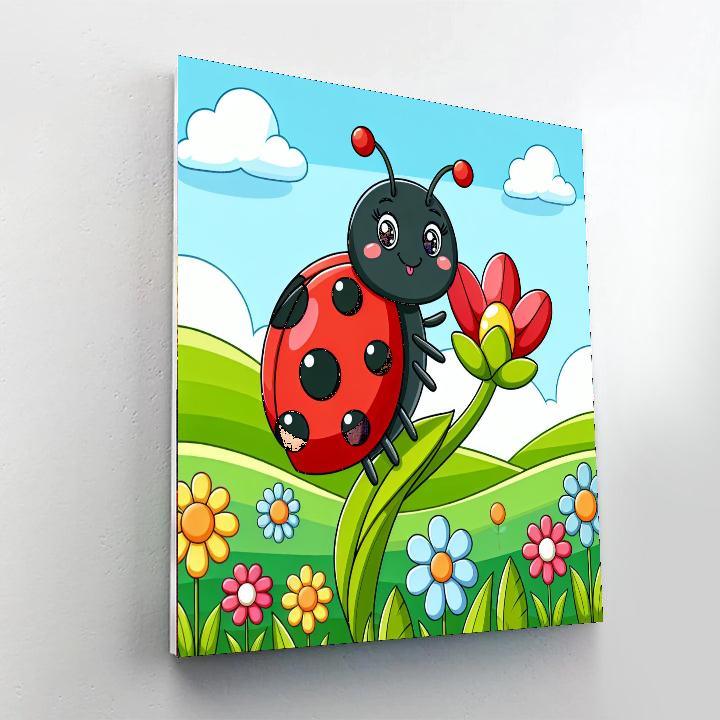 Cheery Ladybug Meadow Paint By Color