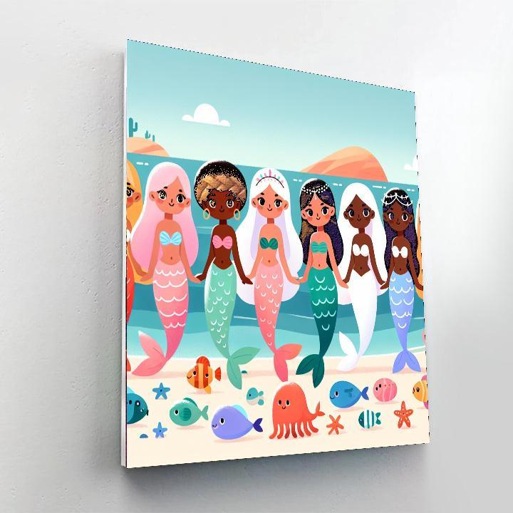 Seaside Mermaid Parade Paint By Color