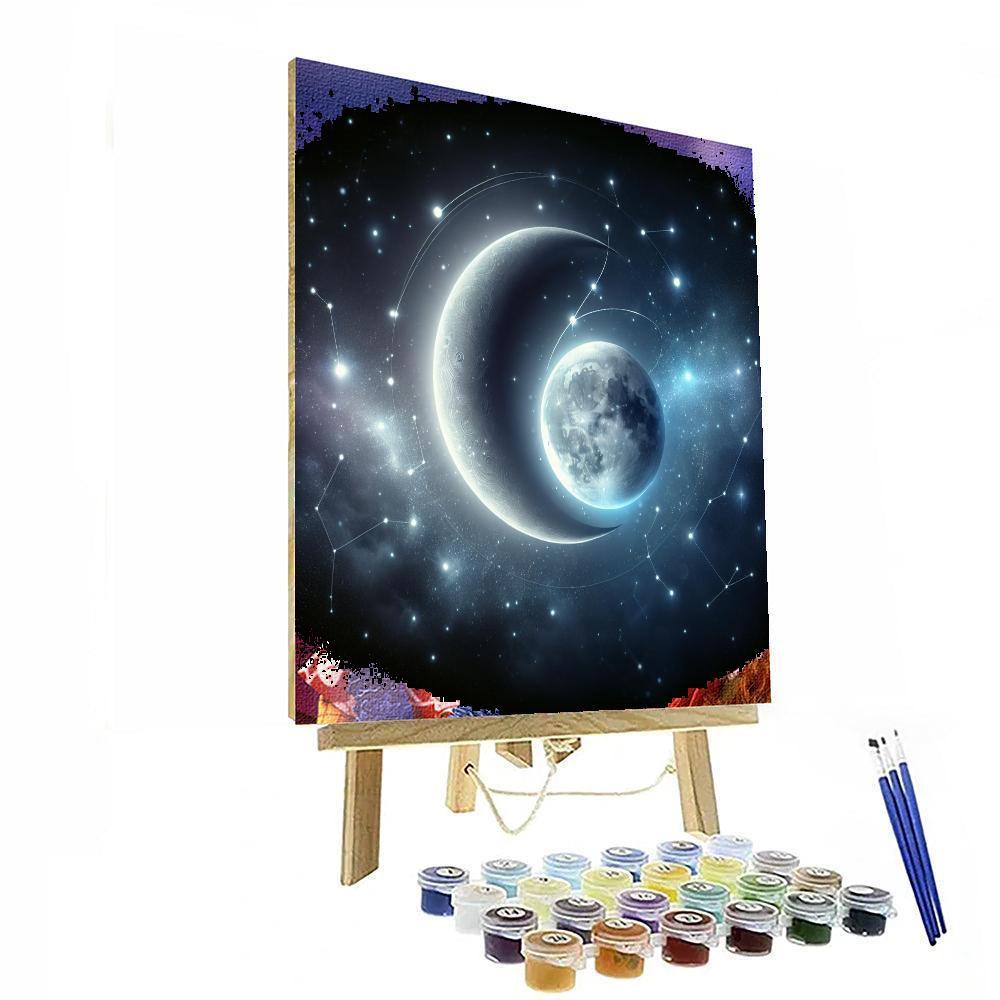 Mystical Lunar Phases Painting Number Kit
