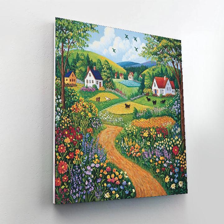 Folk Art Style Inspired Charming Whispers  Painting By Numbers Kit