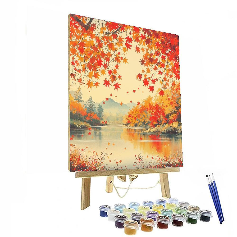 Utagawa Hiroshige Inspired Harmony Of Autumn Colors  Number Painting