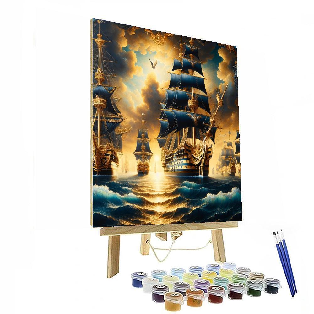 Historical Naval Grandeur Number Painting