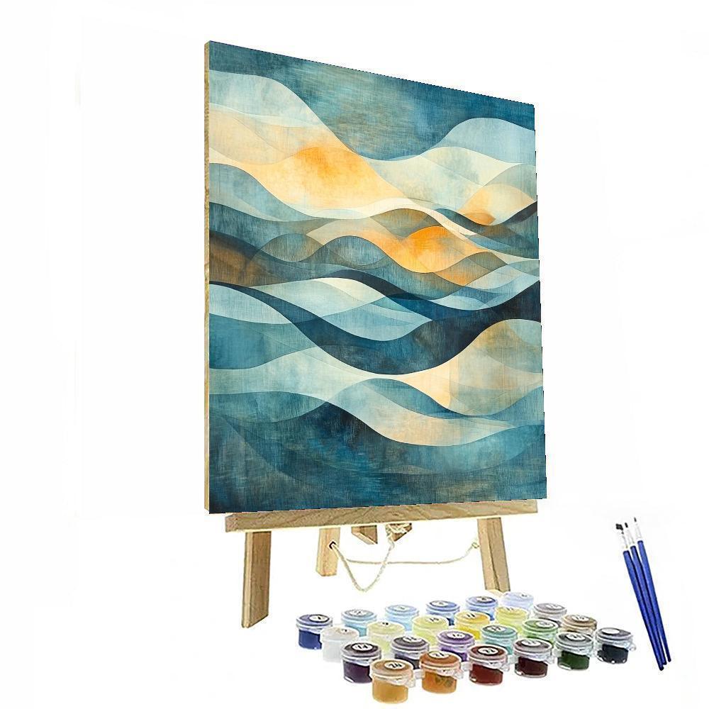 Nandalal Bose Inspired Fluid Reflections  Painting Number Kit