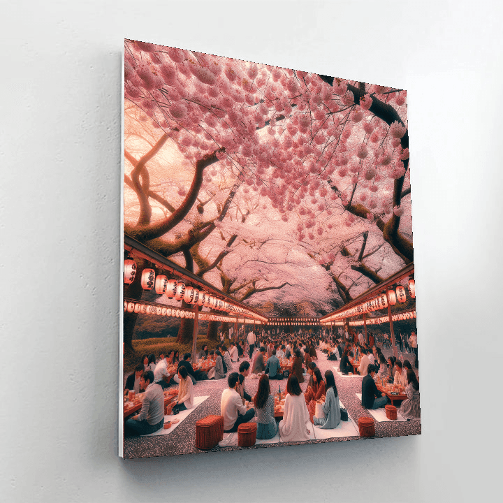 Hanami Cherry Blossom Viewing - Tokyo, Japan DIY Paint By Numbers