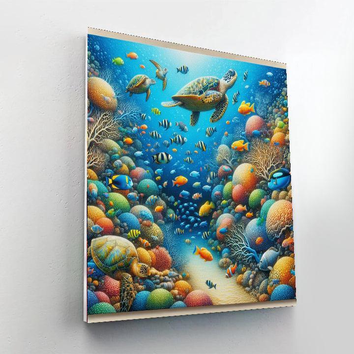 Cheerful Underwater World Painting By Numbers Kit