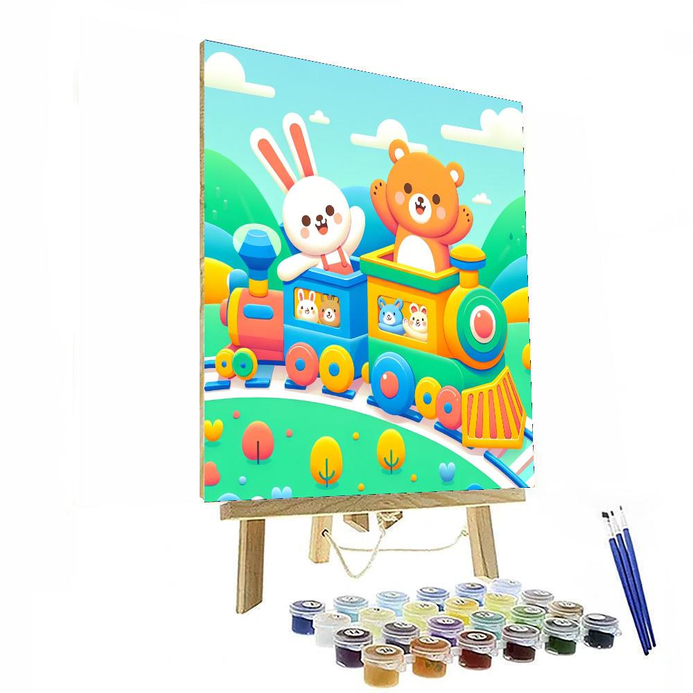 Colorful Adventure Train DIY Paint By Numbers