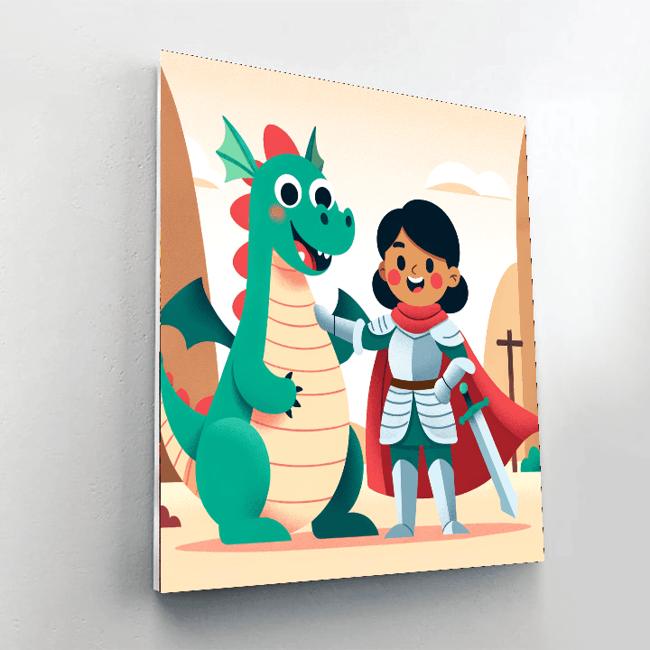 Courageous Knight Dragon Paint By Numbers Kits