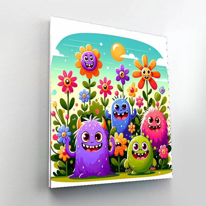 Silly Garden Monsters Paint By Numbers Art