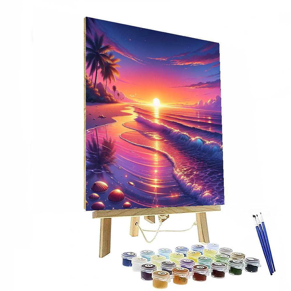 Calm Beach Sunset Paint By Numbers Art