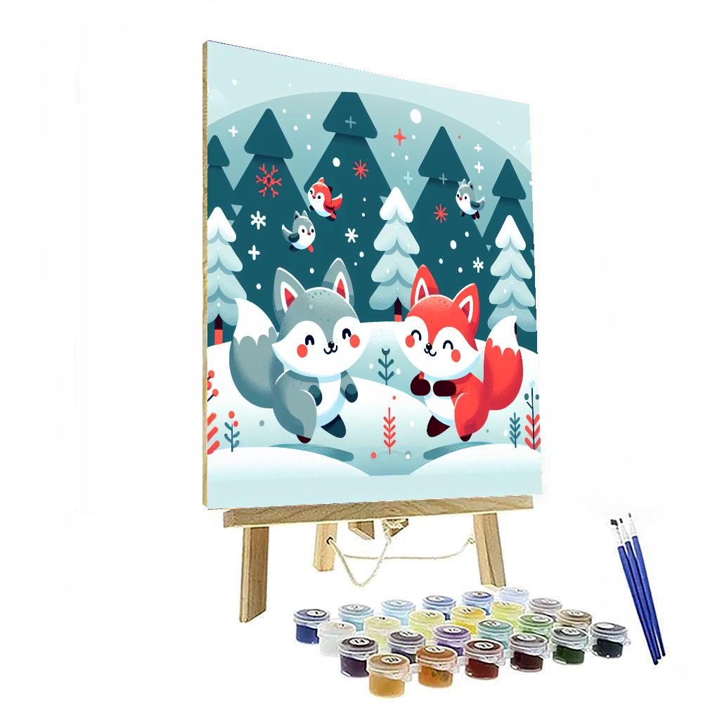 Frosty Foxes Paint By Numbers Kits
