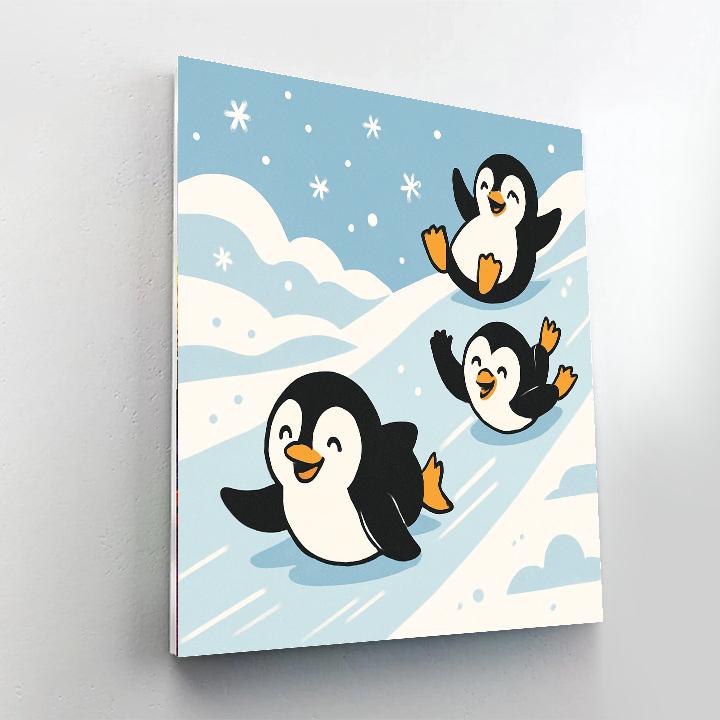 Lively Penguins Paint By Color