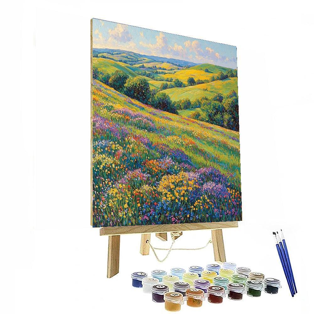 Monet Inspired Bountiful Landscape  Number Painting