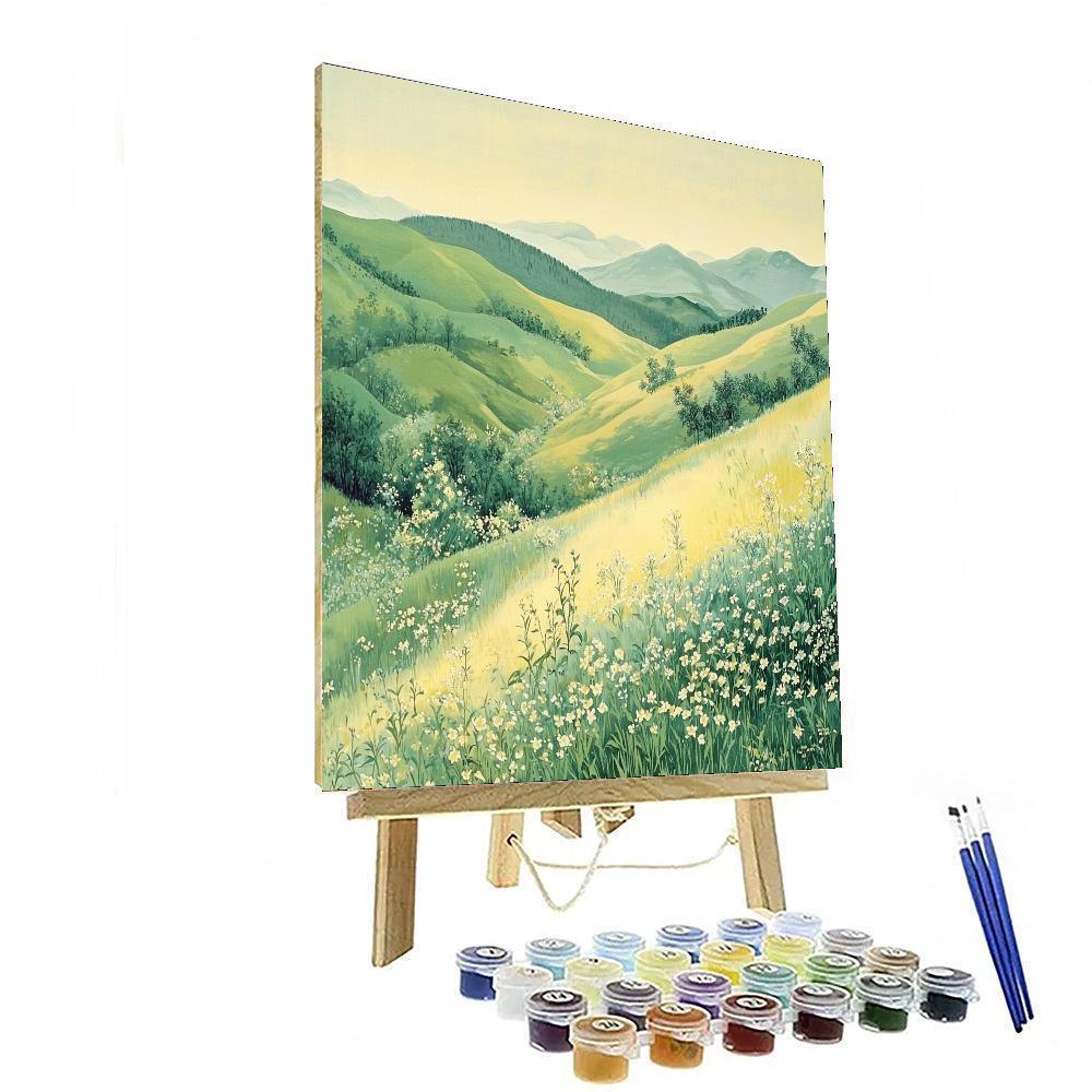 Hiroshige Inspired Tranquil Hillside  Paint By Numbers Kits