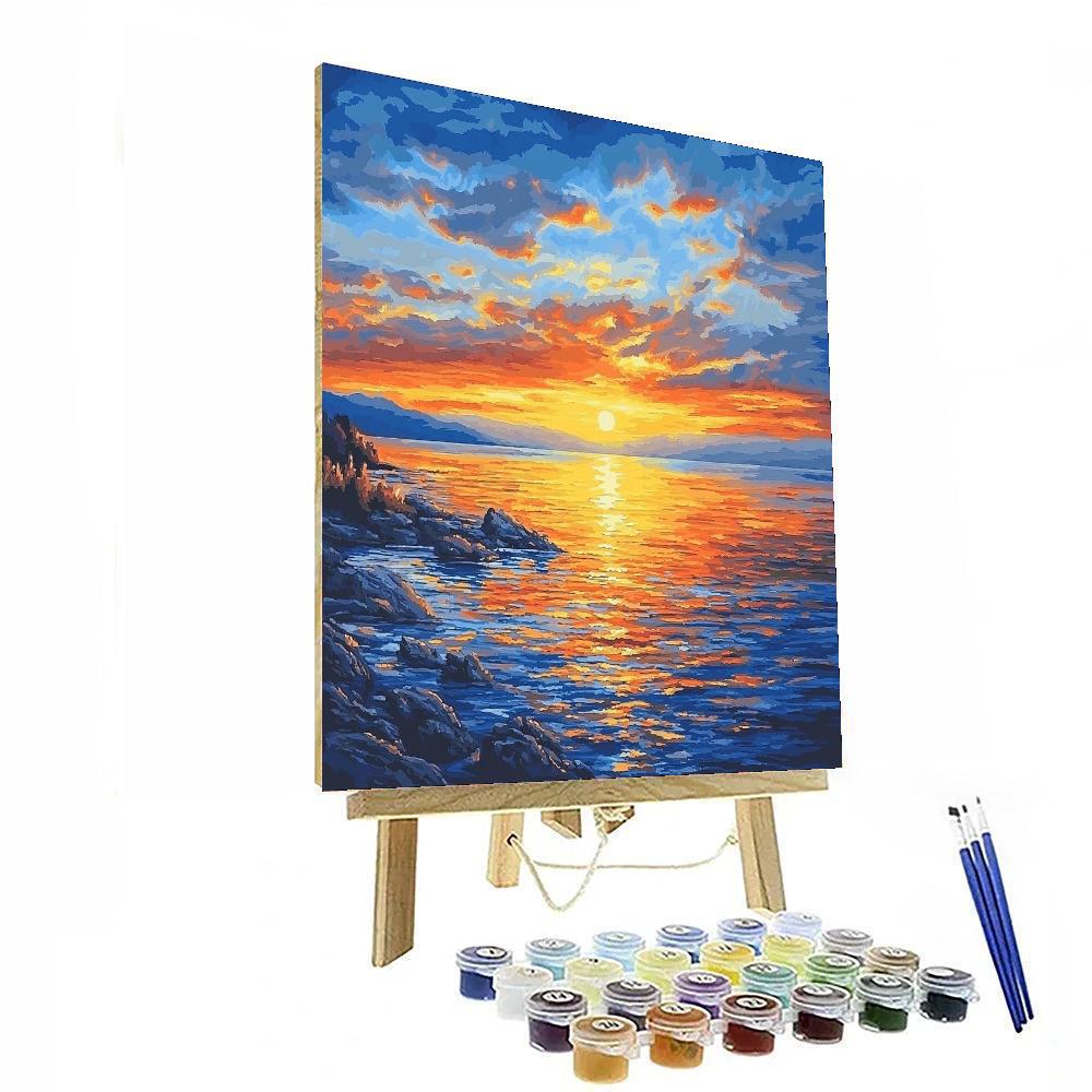 Paul Cézanne Inspired Enchanted Sunset Oasis  Painting By Numbers Kit
