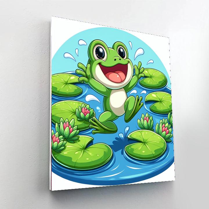 Jolly Jumping Frog Number Painting