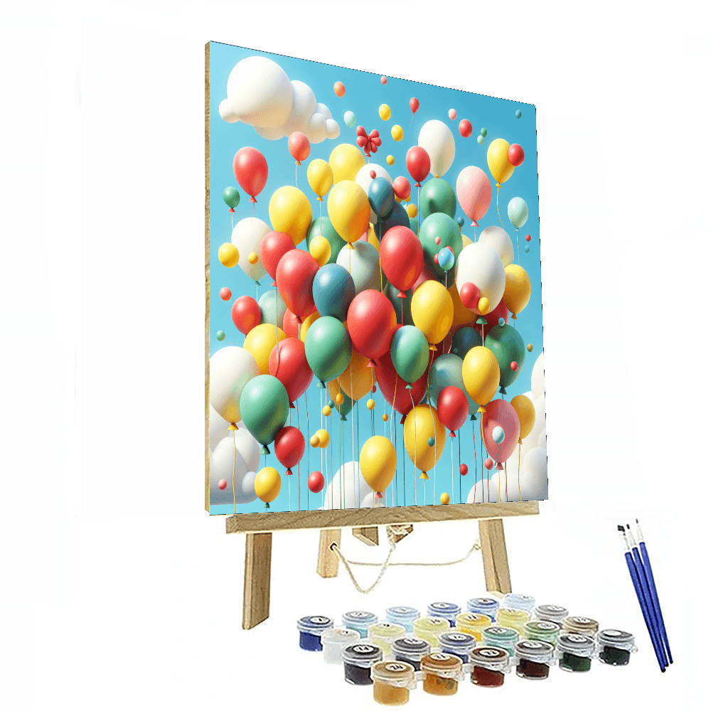 Colorful Whimsical Balloons Painting By Numbers Kit