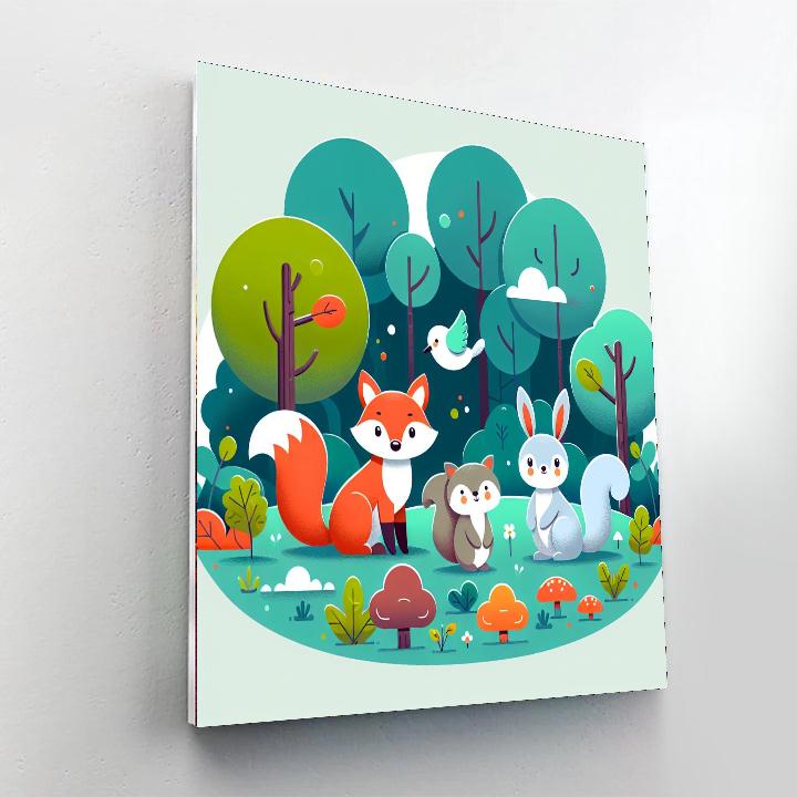 Enchanted Forest Critters Paint By Numbers Art