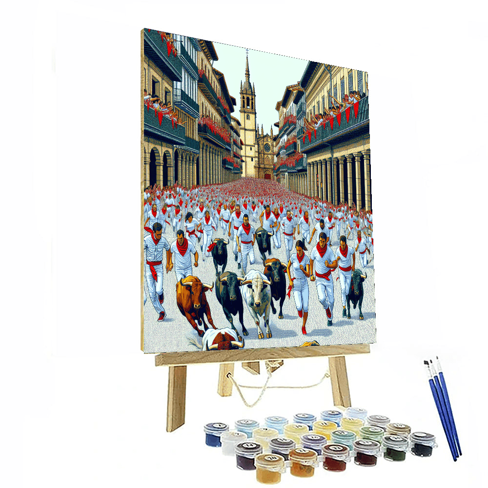 Fiesta De San Fermín - Pamplona, Spain Paint By Color