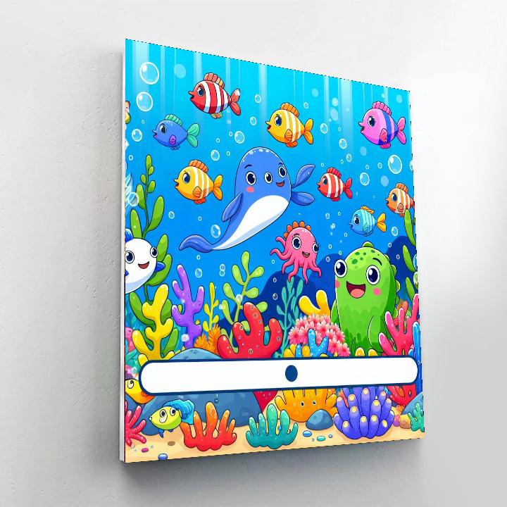 Ocean Adventure With Friendly Sea Creatures Number Painting