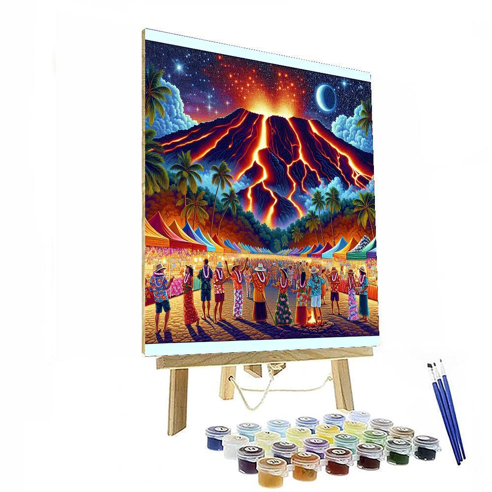 Pahoa Lava Lights - Hawaii, Usa Paint By Numbers Kits