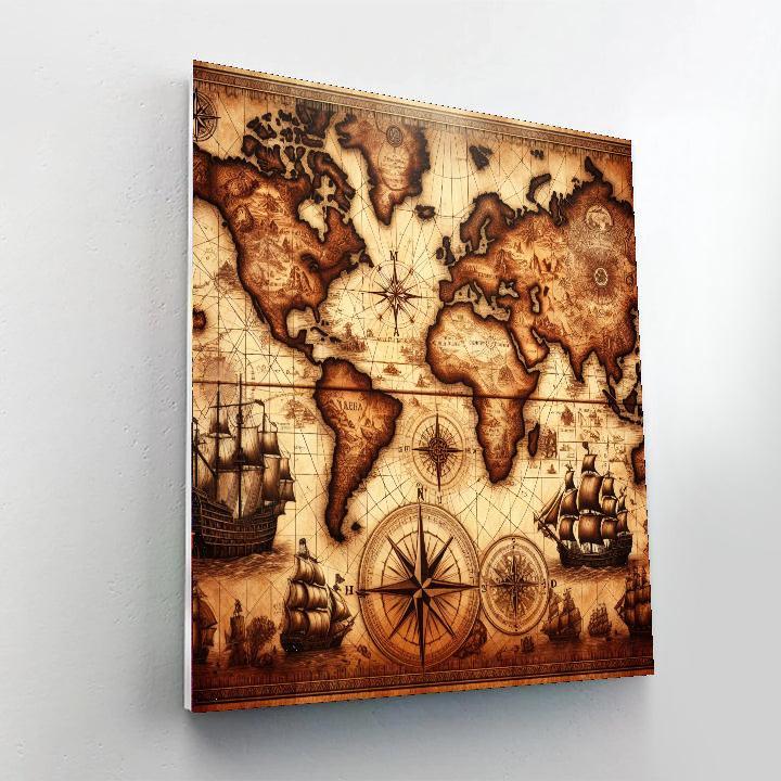 Antique Nautical Chart Paint By Number