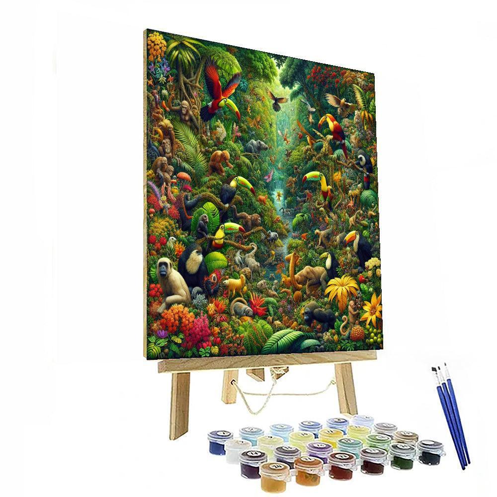Joyful Rainforest Retreat Numbered Painting Kits