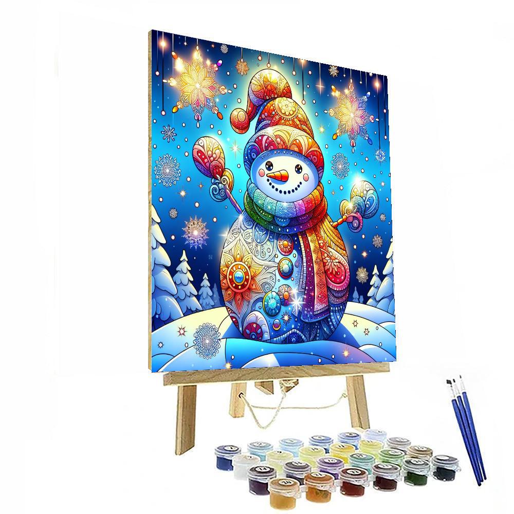 Sparkling Snowman DIY Paint By Numbers