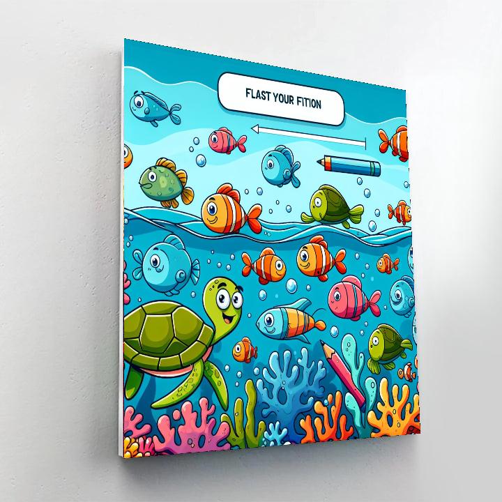Aquatic Animal Expedition Paint By Numbers Art
