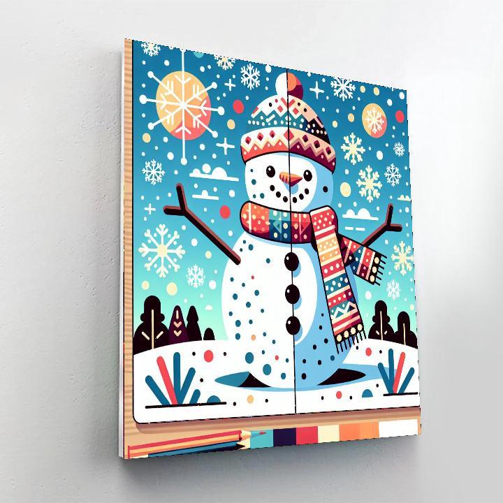 Caring Snowman DIY Paint By Numbers