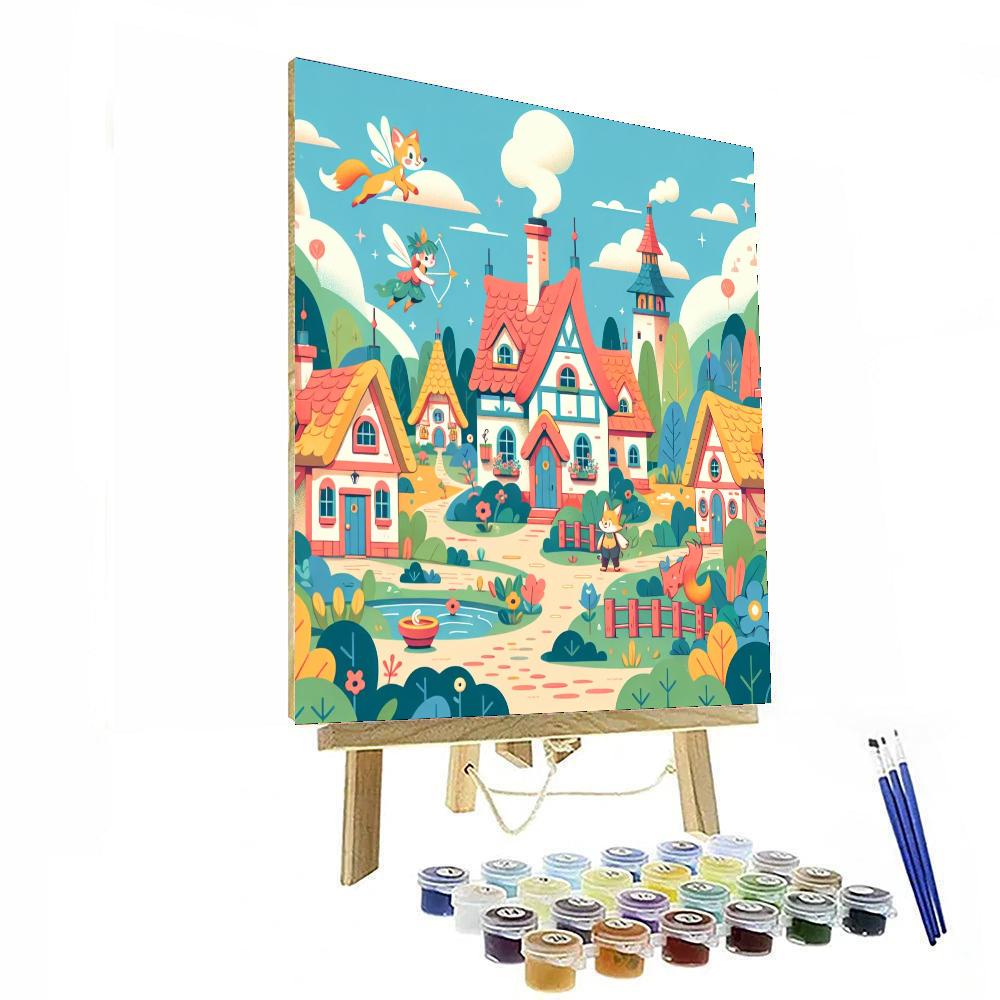 Enchanted Fairy Tale Village Number Painting