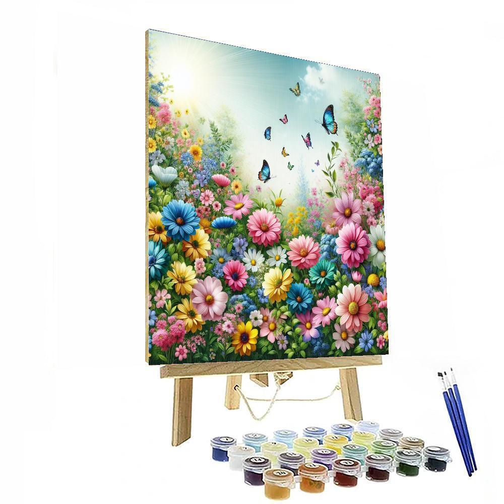 Joyful Garden Of Flowers Painting By Numbers Kit