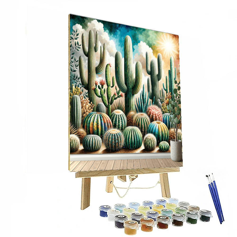 Charming Cactus Garden Paint By Color