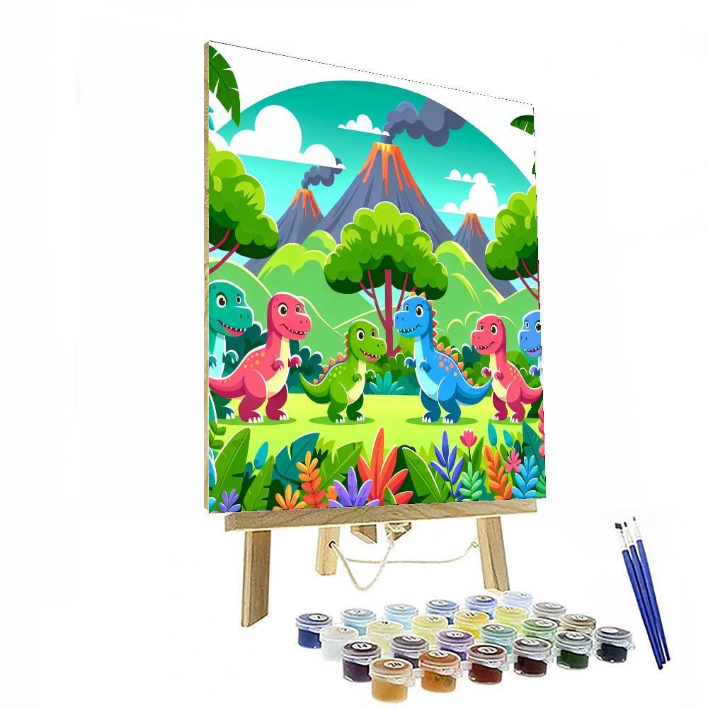 Dinosaurs Roar Number Painting