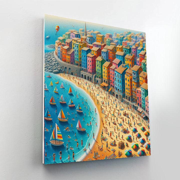 Sunny Seaside Town DIY Paint By Numbers