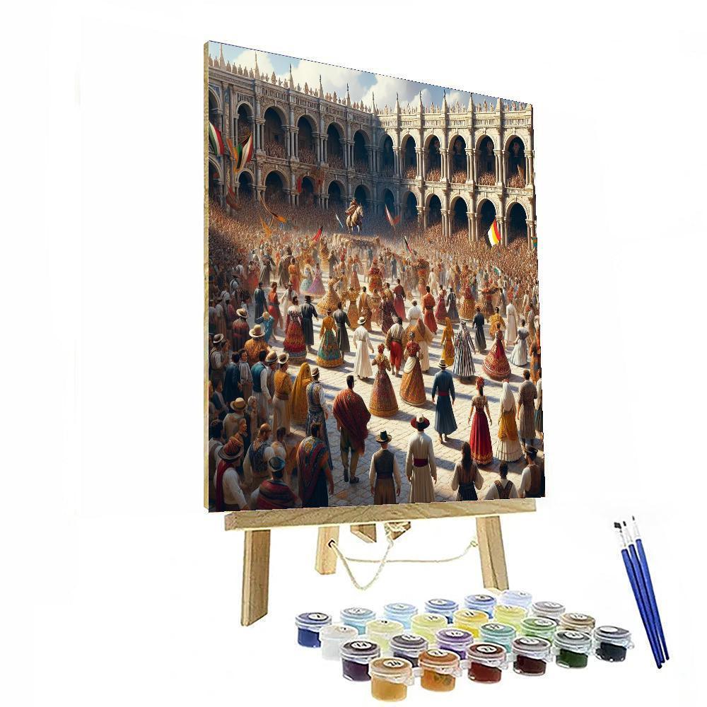 Renaissance Piazza Festivity Paint By Color