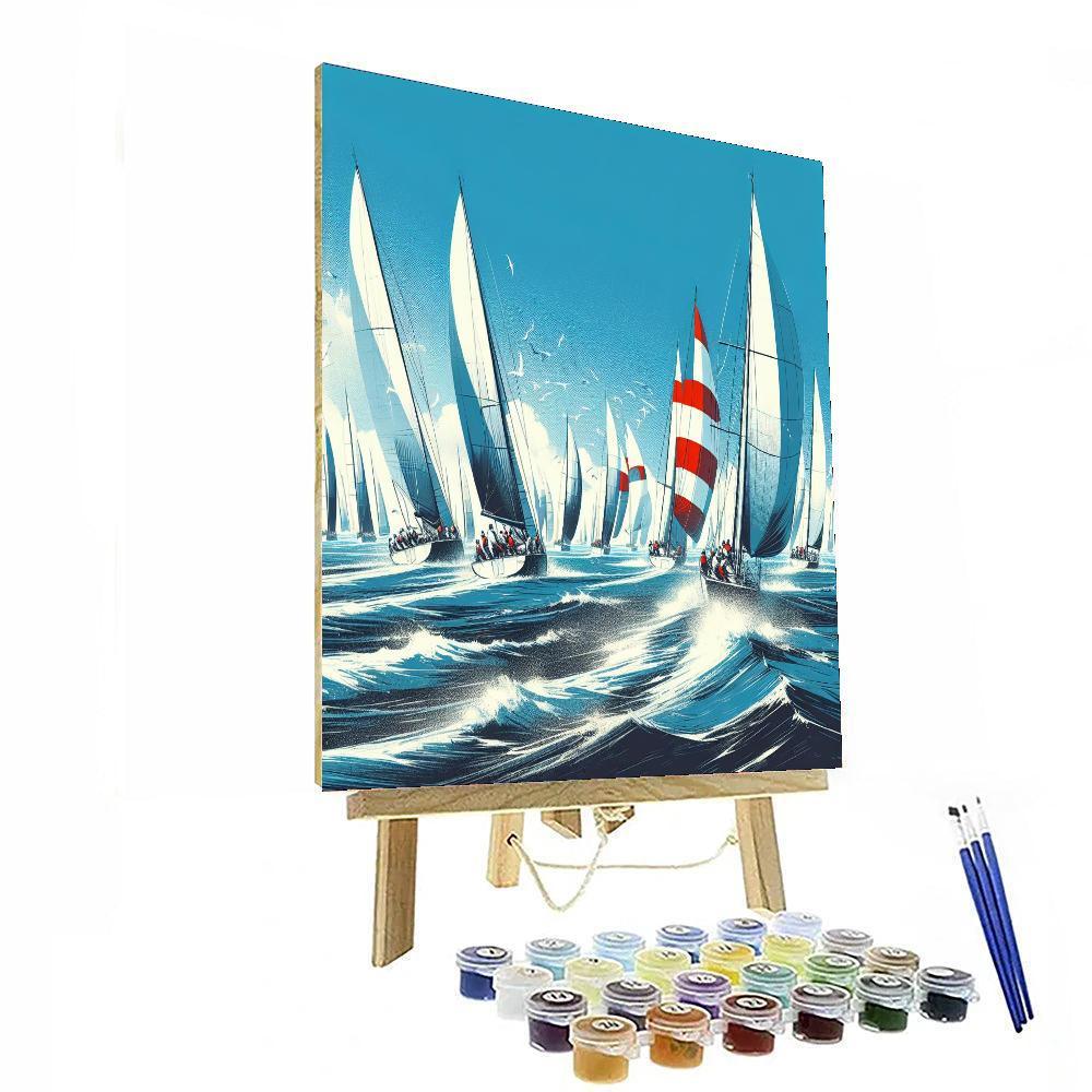 Nautical Sailboat Regatta Painting By Numbers Kit