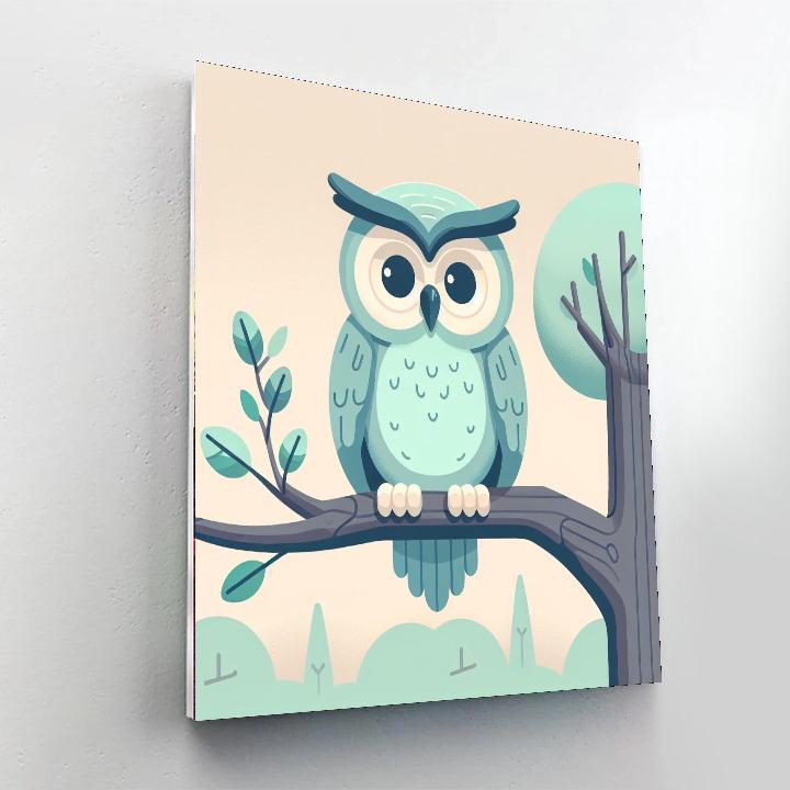 Wise Owl Guardian Number Painting