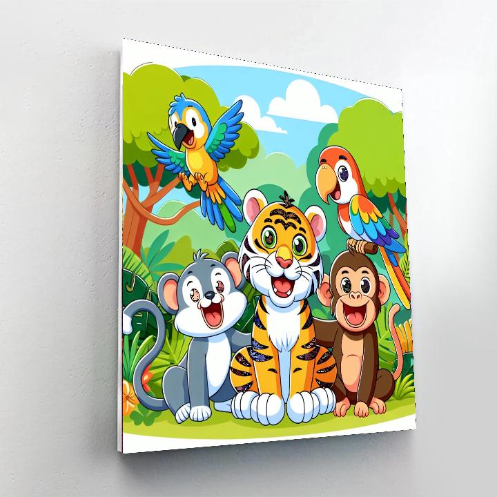 Friendly Jungle Jamboree Number Painting
