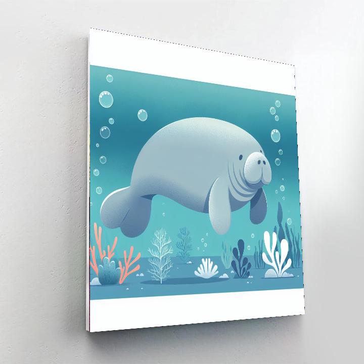 Mirthful Manatee Paint By Numbers Art