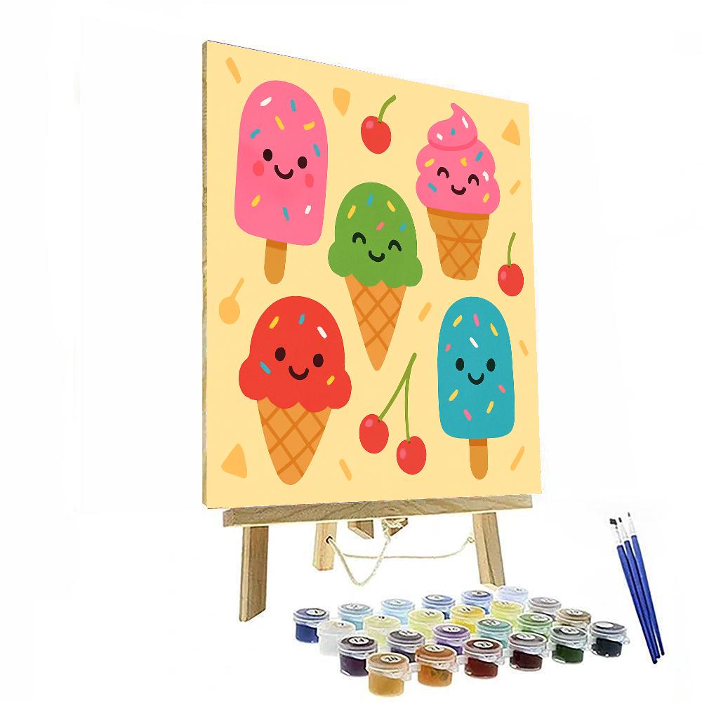 Colorful Ice Creams Paint By Numbers Art